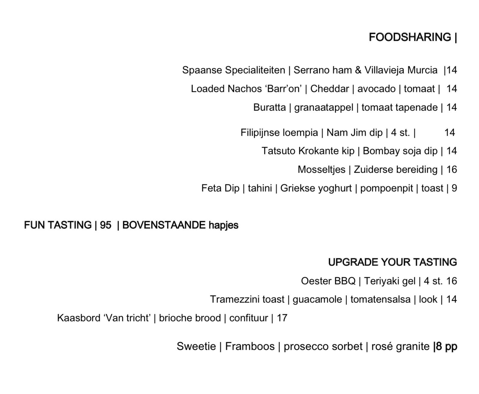menu